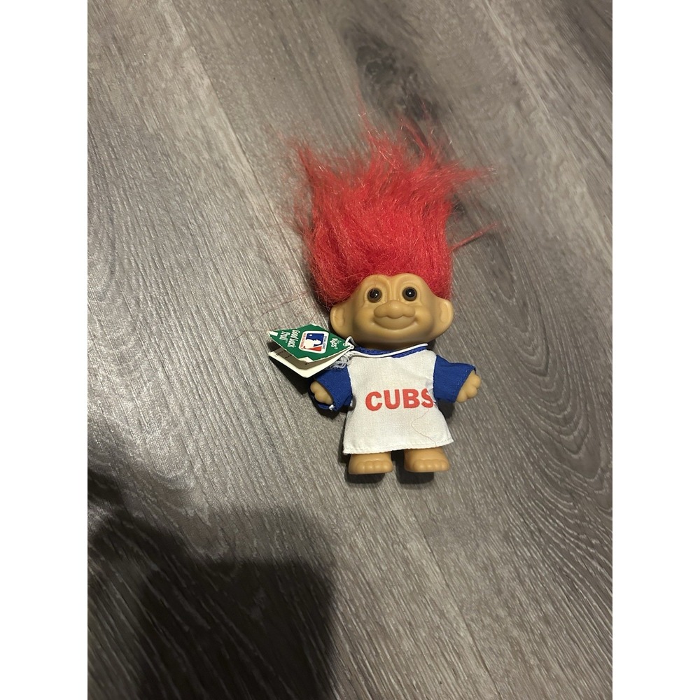 MLB CUBS Vintage 90s 3" Russ Trolls Doll Red Hair NEW WITH TAGS Good Luck Troll